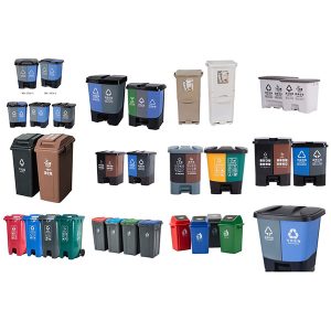 pūstā veidā izgatavots atkritumu šķirošanas konteiners